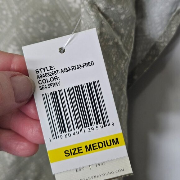 Angels Forever Young NWT Sea Spray Rayon Ruffled Cap‎ Sleeve Womens Top Size M - Picture 3 of 9